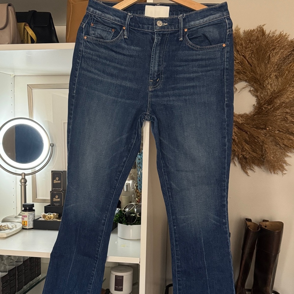 MOTHER Women's Cropped Jeans - Deep Indigo